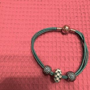 Pandora 3 strand bracelet and charms